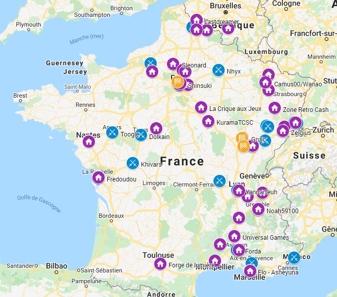 Recensement et carte des joueurs FFTCG